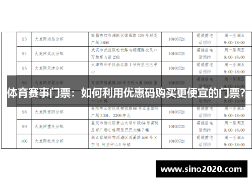 体育赛事门票：如何利用优惠码购买更便宜的门票？